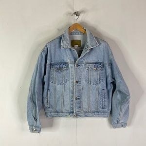 Vintage Gap Denim Bomber Jean Jacket in Lightwash Mens L
